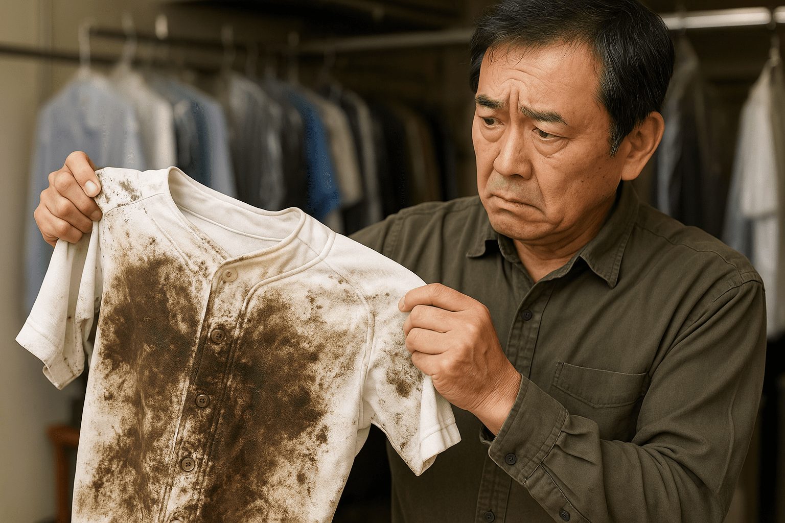 蝦名ランドリー：このユニフォームの汚れ